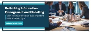 CTA banner for a white paper entitled 'Rethinking information management and modelling'