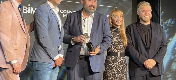 Rob Jackson and Emma Hooper accepted Digital Construction Award for Digital Consultancy of the Year